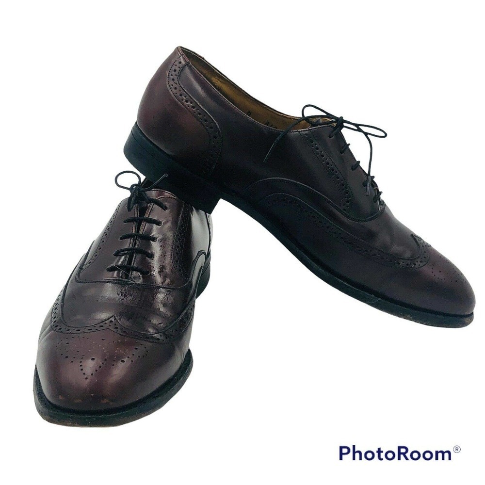 Johnston Murphy Optima Oxford Wingtips Brown Dress Shoes Sz 10 D